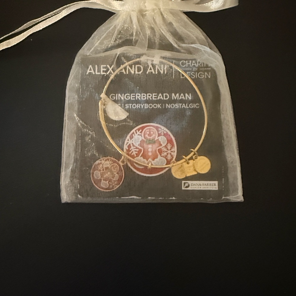 Alex and Ani Gold Gingerbread Man Bangle